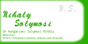 mihaly solymosi business card
