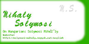 mihaly solymosi business card